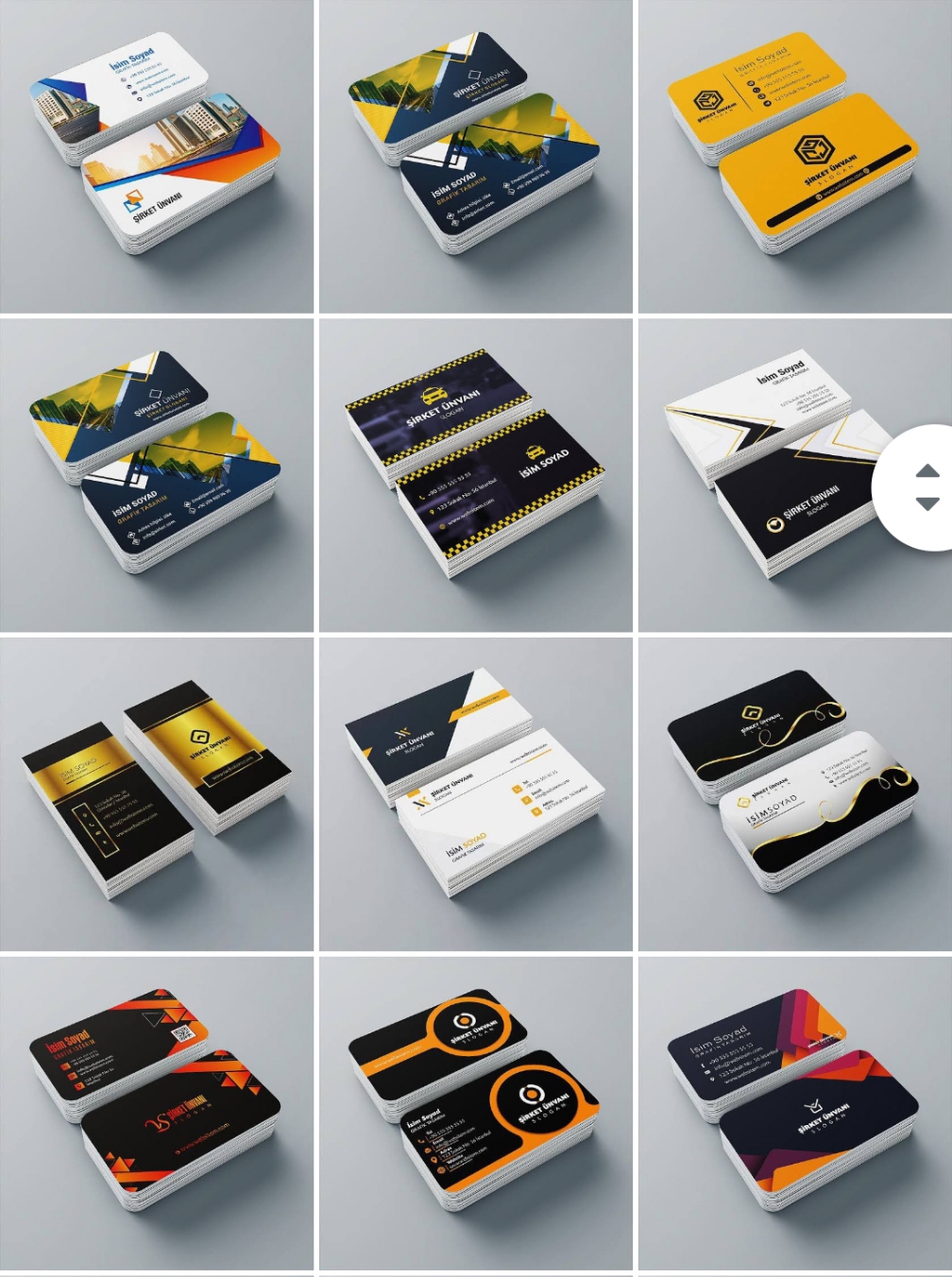 Kabartmalı oval kalın kartvizit