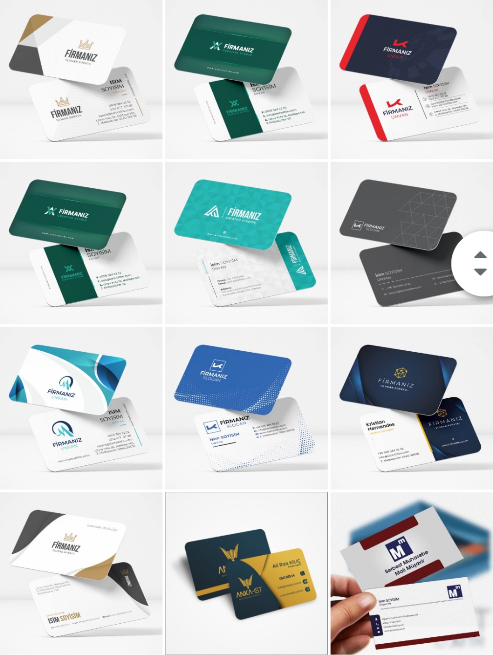 Kalın çift yüzlü Kartvizit